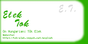 elek tok business card